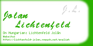 jolan lichtenfeld business card